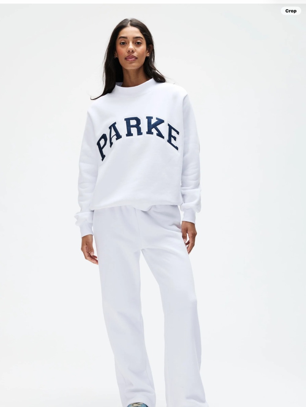 PARKE OG Varsity Mockneck - White + Denim - L/XL